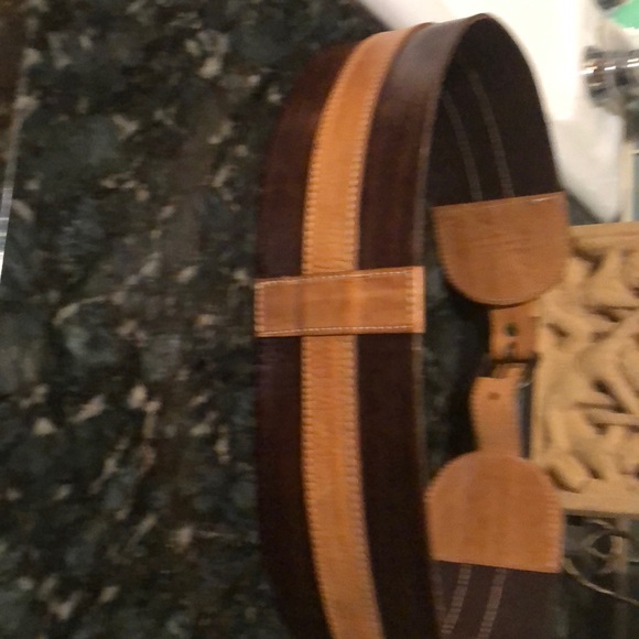 MOTIF waist belt Dark brown/Camel back cross detai main image 4